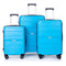 Supfirm Hardshell Suitcase Spinner Wheels PP Luggage Sets Lightweight Suitcase With TSA Lock,3-Piece Set (20/24/28) ,Light Blue