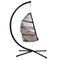 Supfirm Outdoor Patio Wicker Folding Hanging Chair,Rattan Swing Hammock Egg Chair With C Type Bracket , With Cushion And Pillow