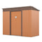 Supfirm 4.2 x 9.1 Ft Outdoor Storage Shed, Metal Tool Shed with Lockable Doors Vents, Utility Garden Shed for Patio Lawn Backyard,Brown