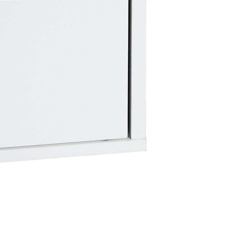 Supfirm White Bathroom Storage Cabinet with Shelf Narrow Corner Organizer Floor Standing (H63 6 Shelves 2 Door)