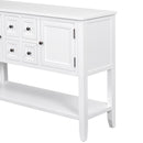 Supfirm TREXM Cambridge Series  Ample Storage Vintage Console Table with Four Small Drawers and Bottom Shelf for Living Rooms, Entrances and Kitchens (White, OLD SKU: WF190263AAA)