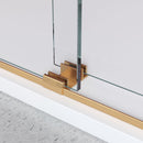 Supfirm 68'' - 72'' W x 76'' H Double Sliding Frameless Shower Door With 3/8 Inch (10mm) Clear Glass in Brushed Gold