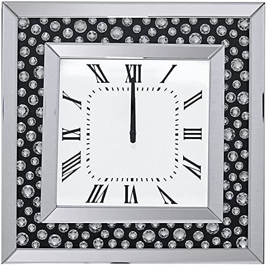 Supfirm ACME Marku Wall Clock in Mirrored & Faux GemStones 97402