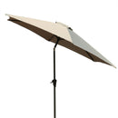 Supfirm 8.8 feet Outdoor Aluminum Patio Umbrella, Patio Umbrella, Market Umbrella with 42 Pound Square Resin Umbrella Base, Push Button Tilt and Crank lift, Gray
