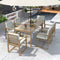 Supfirm Patio Dining Set Outdoor Dining Table and Chair Set with  and Removable Cushions for Patio, Backyard, Garden, Light Teak