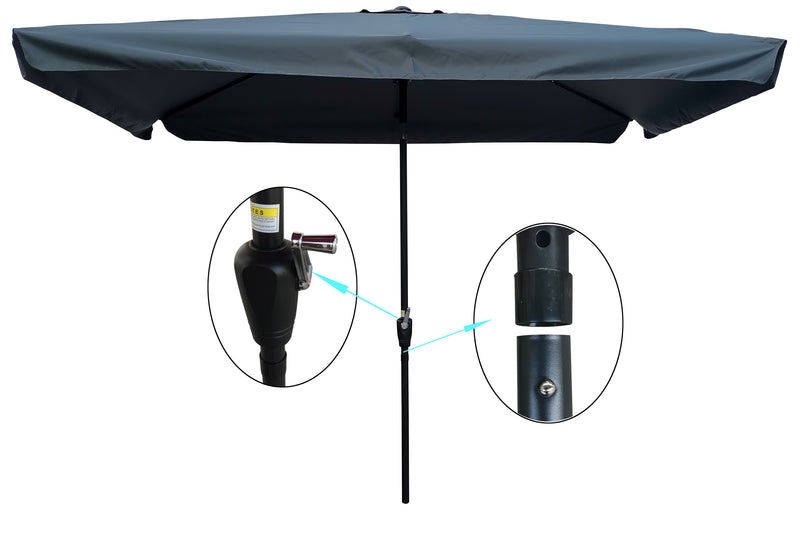 Supfirm 10 x 6.5ft  Patio Umbrella Outdoor  Waterproof Umbrella with Crank and Push Button Tilt for Garden Backyard Pool  Swimming Pool Market