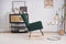 Supfirm Rocking Chair Nursery, Solid Wood Legs Reading Chair with Teddy Fabric Upholstered , Nap Armchair for Living Rooms, Bedrooms, Offices, Best Gift,Emerald Teddy fabric