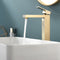 Supfirm Gold Bathroom Faucet, Brushed Gold Faucet for Bathroom Sink, Gold Single Hole Bathroom Faucet Modern Single Handle Vanity Basin Faucet