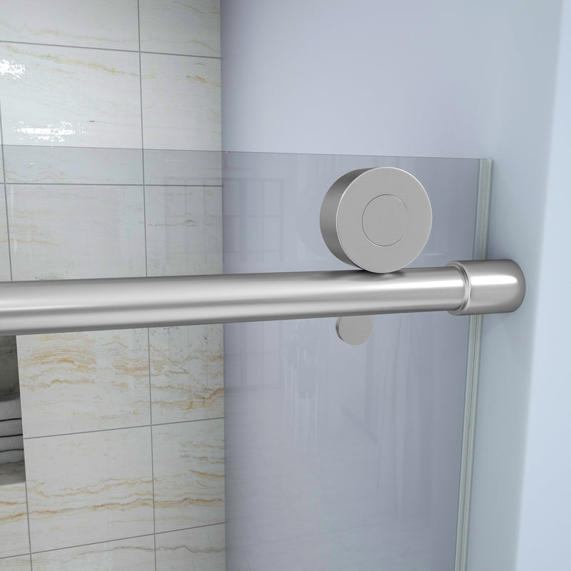Supfirm Shower Door 48" W x 76"H Single Sliding Bypass Shower Enclosure,Chrome