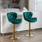 A&A Furniture,Swivel Bar Stools Set of 2, Velvet Counter Height Adjustable Barstools, Dining Bar Chairs Upholstered Modern Bar Seat Stool for Kitchen Island, Cafe, Bar Counter, Dining Room（Green) - Supfirm