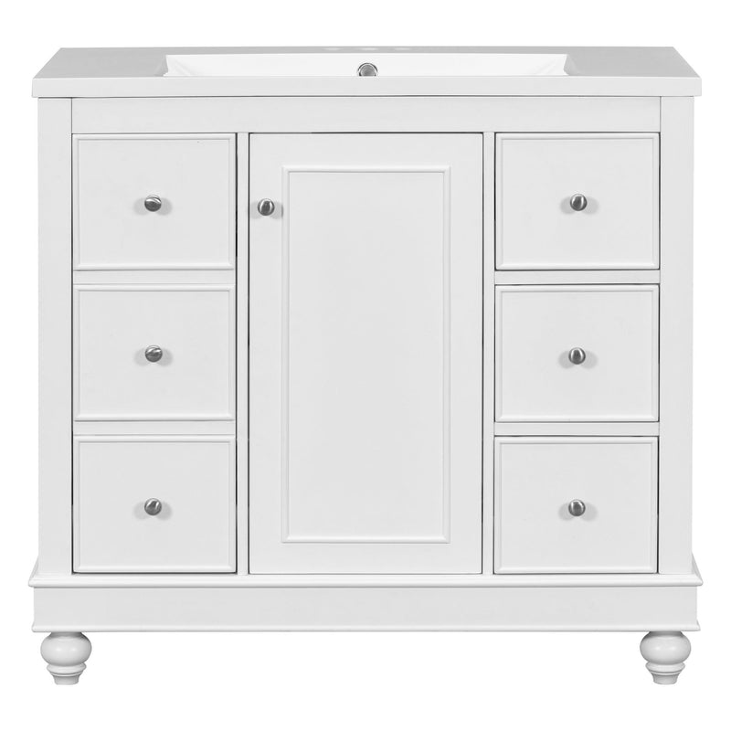 [Cabinet Only] 36" White Bathroom vanity(Sink not included) - Supfirm