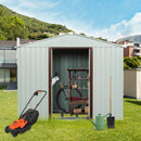 Supfirm 8ft x 4ft Outdoor Metal Storage Shed White YX48