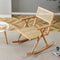 Supfirm Solid wood+imitation rattan rocking chair allows you to relax quietly indoors and outdoors, enhancing your sense of relaxation, suitable for balconies, gardens, and camping sites