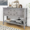 Supfirm TREXM Cambridge Series  Ample Storage Vintage Console Table with Four Small Drawers and Bottom Shelf for Living Rooms, Entrances and Kitchens (Antique Gray, OLD SKU: WF190263AAE)