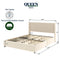 Anna Queen Size Ivory Velvet Upholstered Wingback Platform Bed with Patented 4 Drawers Storage, Modern Design Headboard with Tight Channel, Wooden Slat Mattress Support No Box Spring Needed - Supfirm