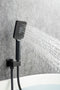 Supfirm Waterfall Tub Faucet Wall Mount Roman Tub Filler Chrome Single Handle Brass Bathroom Bathtub Faucet with Hand Shower