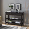 Supfirm Console Table Two Shelf and Two Drawer with Knob Handles -Dark