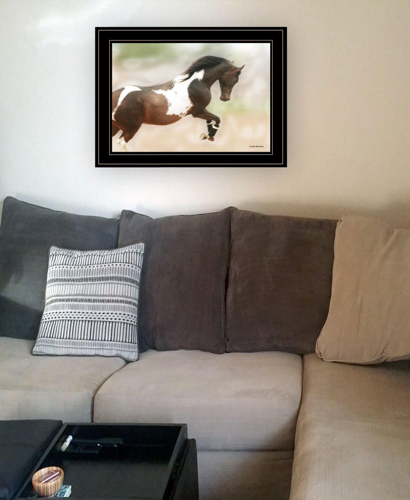Supfirm "A Wild Kookie" By Kari Brooks, Ready to Hang Framed Print, Horse Wall Art, Black Frame - Supfirm