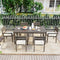 Supfirm U_Style  Acacia Wood Outdoor Dining Table And Chairs Suitable For Patio, Balcony Or Backyard