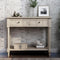 Supfirm TREXM Daisy Series Console Table Traditional Design with Two Drawers and Bottom Shelf (Retro Grey)