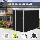 Supfirm 4' x 8' Metal Outdoor Storage Shed, Lean to Storage Shed, Garden Tool Storage House with Lockable Door and 2 Air Vents for Backyard, Patio, Lawn, Dark Gray