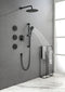 Supfirm Shower System with Shower Head, Hand Shower, Slide Bar, Bodysprays, Shower Arm, Hose, Valve Trim, and Lever Handles