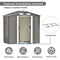 Supfirm TOPMAX Patio 6ft x4ft Bike Shed Garden Shed, Metal Storage Shed with Adjustable Shelf and Lockable Door, Tool Cabinet with Vents and Foundation for Backyard, Lawn, Garden, Gray