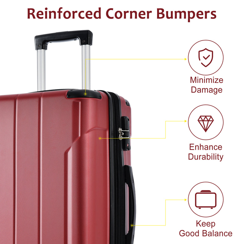 Supfirm Hardshell Luggage Spinner Suitcase with TSA Lock Lightweight Expandable 24'' (Single Luggage)