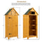 Supfirm 30.3"L X 21.3"W X 70.5"H Outdoor Storage Cabinet Tool Shed Wooden Garden Shed  Natural