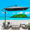 Supfirm Square 2.5X2.5M Outdoor Patio Umbrella Solar Powered LED Lighted Sun Shade Market Waterproof 8 Ribs Umbrella with Crank and Cross Base for Garden Deck Backyard Pool Shade Outside Deck Swimming Pool