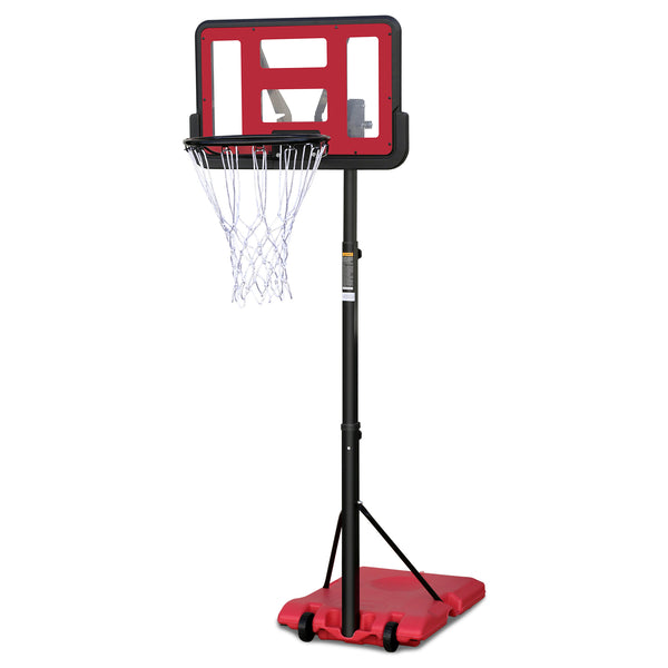 Supfirm Use for Outdoor Height Adjustable 4.8 to 7.7ft Basketball Hoop 44 Inch Backboard Portable Basketball Goal System with Stable Base and Wheels