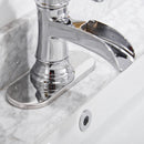 Supfirm Waterfall Single Hole Single-Handle Low-Arc Bathroom Faucet With Supply Line In Polished Chrome