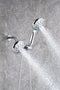 Supfirm Shower System with Handheld Showerhead & Rain Shower Combo Set. High Pressure 35-Function Dual 2 in 1 Shower Faucet, patented 3-way Water Diverter in All-Brushed Nickel (Valve Include)