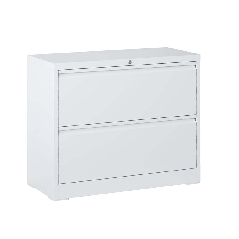 Supfirm Lateral File Cabinet 2 Drawer, White Filing Cabinet with Lock, Lockable File Cabinet for Home Office, Locking Metal File Cabinet for Legal/Letter/A4/F4 Size