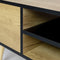 Coffee table, computer table, solid wooden leg support,Accent Furniture Home Decor,Open Storage Shelf suitable Hidden Compartment for living room, dining room, kitchen, small space, black and brown - Supfirm