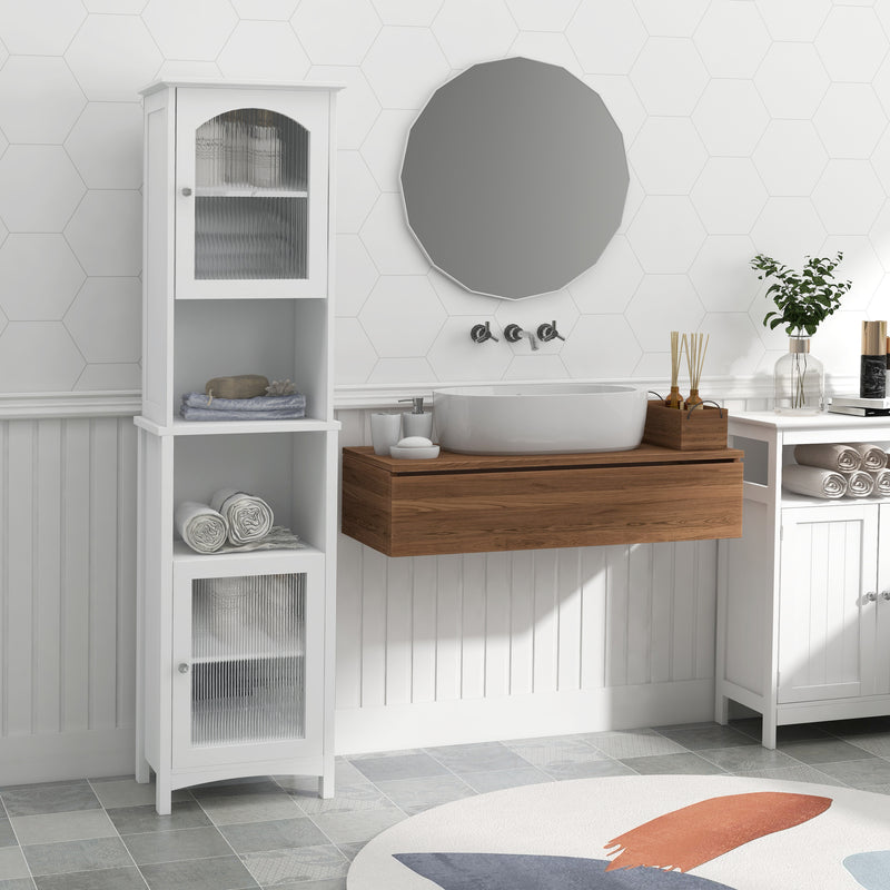 Supfirm Bathroom Cabinet, Floor Freestanding Tall Linen Cabinet, Narrow Corner Organizer for Bathroom, Living Room