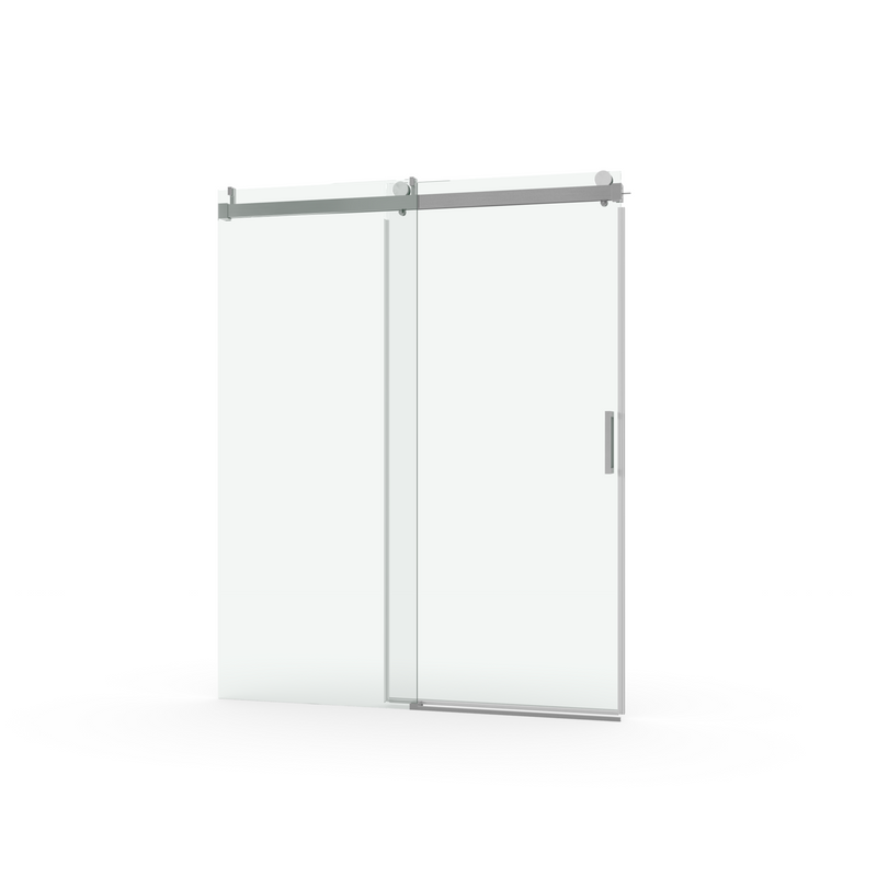 Supfirm Elan 68 to 72 in. W x 76 in. H Sliding Frameless Soft-Close Shower Door with Premium 3/8 Inch (10mm) Thick Tampered Glass in Brushed Nickel 22D01-72BN