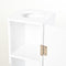 Supfirm Toilet Paper Cabinet, Small Bathroom Corner Floor Cabinet with Doors and Shelves, Thin Storage Bathroom Organizer for Paper Shampoo, White