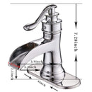 Supfirm Waterfall Single Hole Single-Handle Low-Arc Bathroom Faucet With Supply Line In Polished Chrome