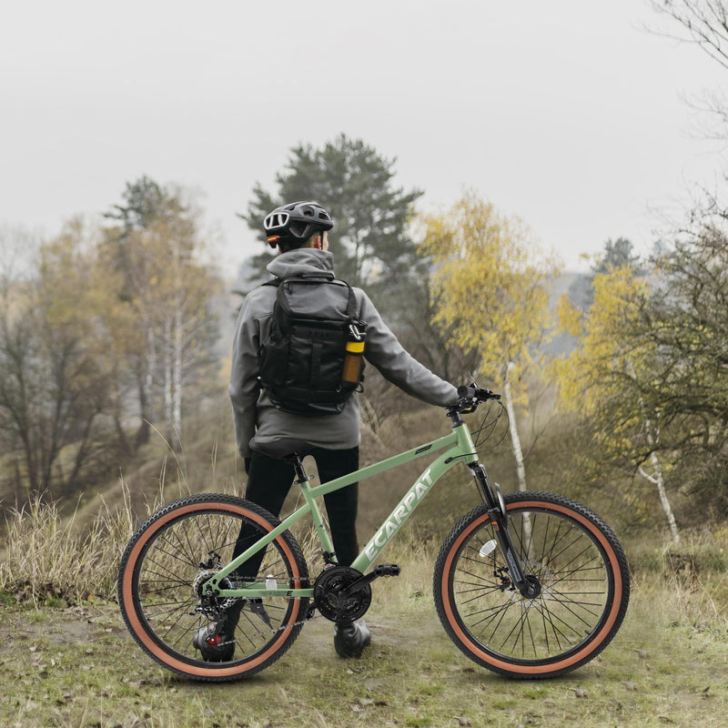 Supfirm Ecarpat Mountain Bike 27.5 Inch Wheel, 21-Speed Disc Brakes Trigger Shifter, Carbon Steel Frame Mens Womens Trail Commuter City Snow Beach Mountain Bikes Bicycles