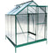 Supfirm 6.3'*6.2'*7' Polycarbonate Greenhouse, Heavy Duty Outdoor Aluminum Walk-in Green House Kit with Rain Gutter, Vent and Door for Backyard Garden, color green