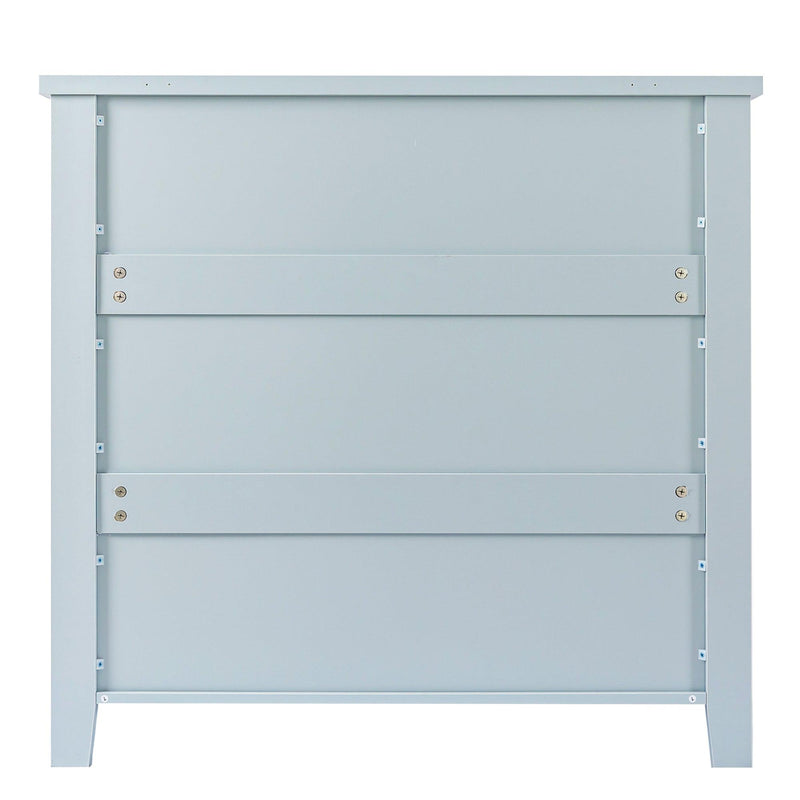 Drawer Dresser BAR CABINET side cabinet,buffet sideboard,buffet service counter, solid wood frame,plasticdoor panel,retro shell handle,applicable to dining room,living room, kitchen corridor,Blue-gray - Supfirm