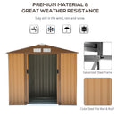 Supfirm 7' x 4' Outdoor Storage Shed, Garden Tool House with Foundation, 4 Vents and 2 Easy Sliding Doors for Backyard, Patio, Garage, Lawn, Yellow