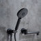 Supfirm 3 Hole Wall Mount Widespread Bathroom Waterfall Bathtub Faucet Mixer Taps with Hand Shower