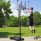 Supfirm Portable Basketball Hoop & Goal with Vertical Jump Measurement, Outdoor Basketball System with 7.5-10ft Height Adjustment in 44'' Backboard for Youth/Audlt, Manual Lifting Basketball Hoop