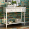 Supfirm TREXM Daisy Series Console Table Traditional Design with Two Drawers and Bottom Shelf (Ivory White)