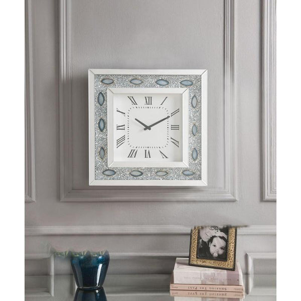 Supfirm ACME Sonia Wall Clock in Mirrored & Faux Agate 97047