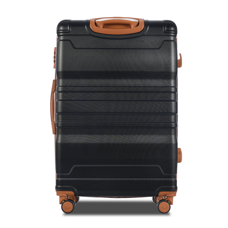 Supfirm Luggage Sets New Model Expandable ABS Hardshell 3pcs Clearance Luggage Hardside Lightweight Durable Suitcase sets Spinner Wheels Suitcase with TSA Lock 20''24''28''(Black and Brown)