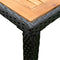 Supfirm EELIFEE 5 piece Outdoor Patio Wicker Dining Set Patio Wicker Furniture Dining Set w/Acacia Wood Top Black Wicker + Creme Cushion