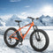 Supfirm S26109  Elecony 26 Inch Fat Tire Bike Adult/Youth Full Shimano 21 Speed Mountain Bike, Dual Disc Brake, High-Carbon Steel Frame, Front Suspension, Mountain Trail Bike, Urban Commuter City Bicycle